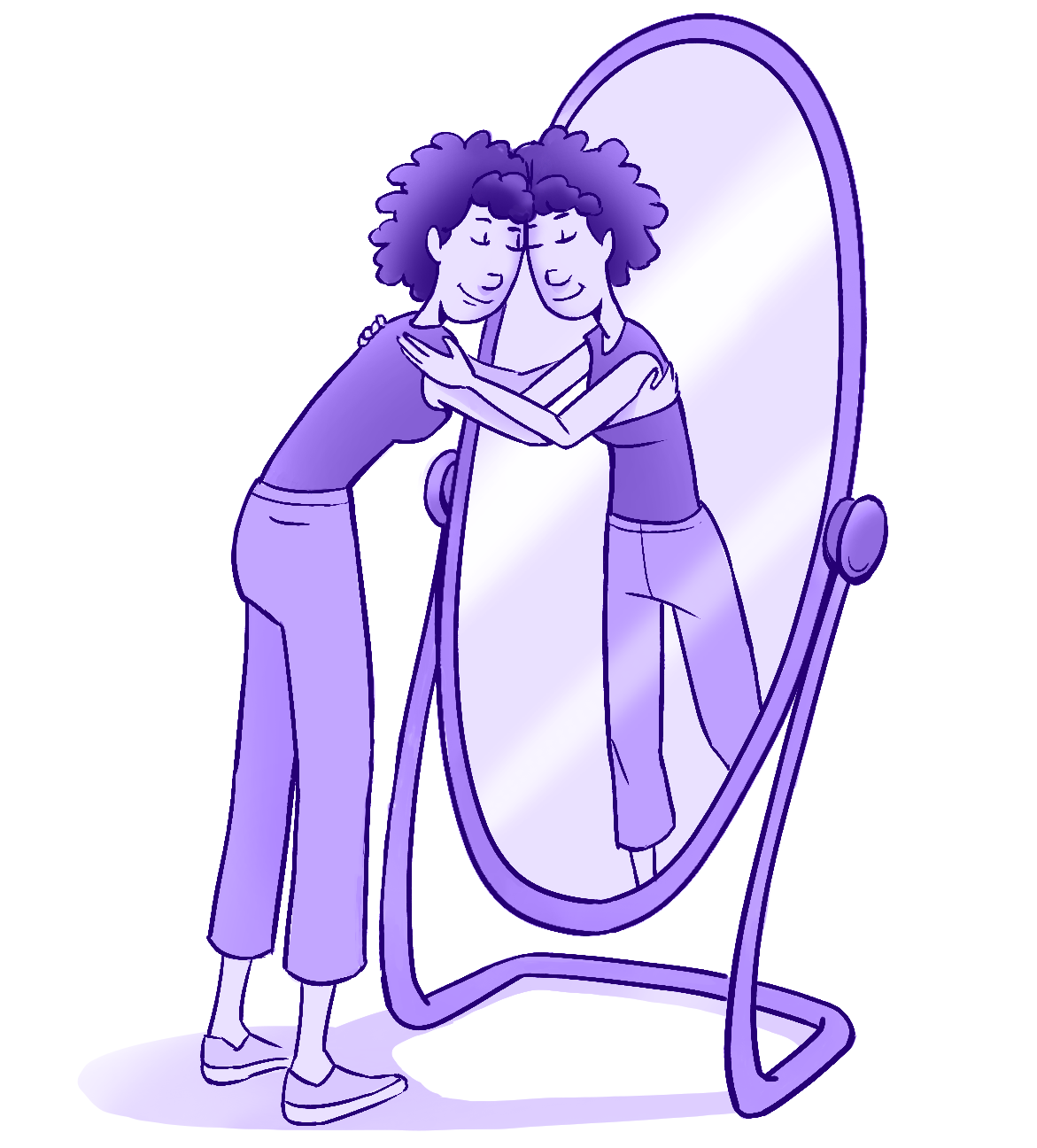 Hugging mirror.purp